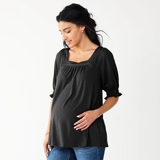 Maternity Sonoma Goods For Life® Relaxed Back-Tie Top Black 5 Maternity Sonoma Goods For Life® Relaxed Back-Tie Top Black - Image 3