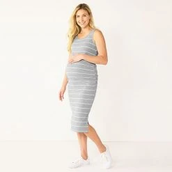 Maternity Sonoma Goods For Life® Midi Tank Dress Grey Stripe