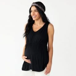 Maternity Sonoma Goods For Life® Knot Side Babydoll Top Black -Sonoma Goods For Life Shop unnamed file 13881