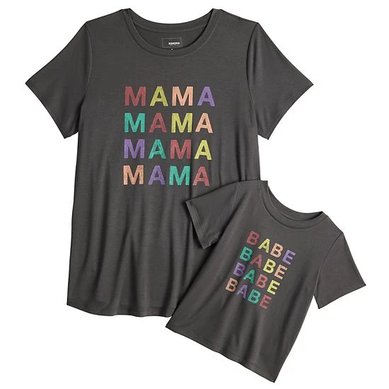 Maternity Sonoma Goods For Life® Mommy & Me Graphic Tee Set Grey Mama Babe 10 Maternity Sonoma Goods For Life® Mommy & Me Graphic Tee Set Grey Mama Babe - Image 8