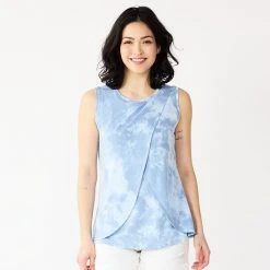 Maternity Sonoma Goods For Life® Sleeveless Tulip-Front Nursing Top Blue Dye -Sonoma Goods For Life Shop unnamed file 13902
