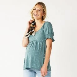 Maternity Sonoma Goods For Life® Smocked Sleeve Babydoll Top Blue Dot -Sonoma Goods For Life Shop unnamed file 13907