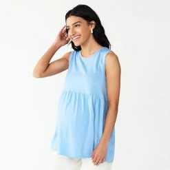 Maternity Sonoma Goods For Life® Swing Babydoll Top Blue -Sonoma Goods For Life Shop unnamed file 13918