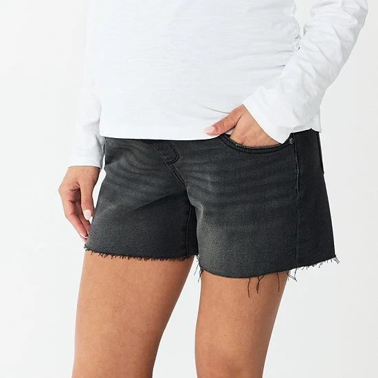 Maternity Sonoma Goods For Life® Over-the-Belly Frayed Hem Shorts Gray Wash 3 Maternity Sonoma Goods For Life® Over-the-Belly Frayed Hem Shorts Gray Wash