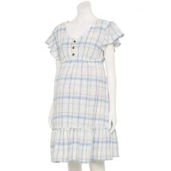 Maternity Sonoma Goods For Life® Flutter-Sleeve Tiered Dress Blue Plaid 10 Maternity Sonoma Goods For Life® Flutter-Sleeve Tiered Dress Blue Plaid -Sonoma Goods For Life Shop unnamed file 14007