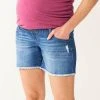 Maternity Sonoma Goods For Life® Inset Over-The-Belly Frayed Jean Shorts Medium Wash Destructio -Sonoma Goods For Life Shop unnamed file 14021