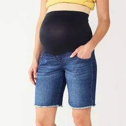Maternity Sonoma Goods For Life® Over-the-Belly Frayed Hem Bermuda Shorts Dark Wash 10 Maternity Sonoma Goods For Life® Over-the-Belly Frayed Hem Bermuda Shorts Dark Wash -Sonoma Goods For Life Shop unnamed file 14053