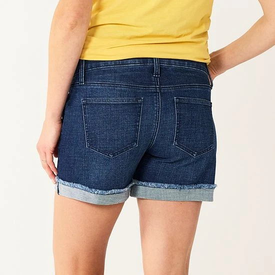 Maternity Sonoma Goods For Life® Inset Over-The-Belly Cuffed Hem Jean Shorts White 4 Maternity Sonoma Goods For Life® Inset Over-The-Belly Cuffed Hem Jean Shorts White - Image 2