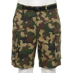 Men's Sonoma Goods For Life® Belted Outdoor Cargo Shorts Black Camo