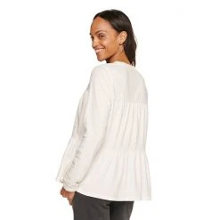 Women's Sonoma Goods For Life® Slubbed Tiered Long Sleeve Top Cream -Sonoma Goods For Life Shop unnamed file 14352