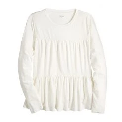 Women's Sonoma Goods For Life® Slubbed Tiered Long Sleeve Top Cream -Sonoma Goods For Life Shop unnamed file 14353