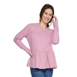 Women's Sonoma Goods For Life® Slubbed Tiered Long Sleeve Top Cream -Sonoma Goods For Life Shop unnamed file 14356
