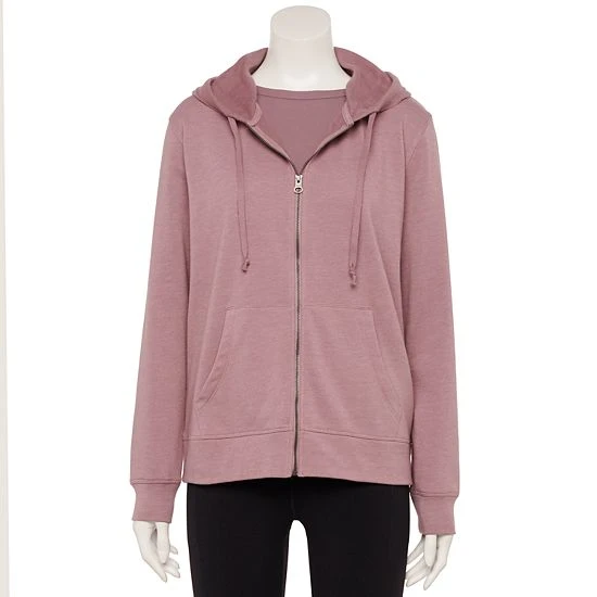 Women's Sonoma Goods For Life® Favorite Zip Front Hoodie Black 9 Women's Sonoma Goods For Life® Favorite Zip Front Hoodie Black - Image 7