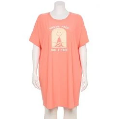 Plus Size Sonoma Goods For Life® Graphic Short Sleeve Sleepshirt Navy Kindness Matters