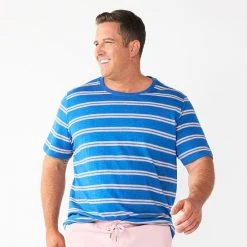 Big & Tall Sonoma Goods For Life® Slubbed Crewneck Tee Blue Dip Dye