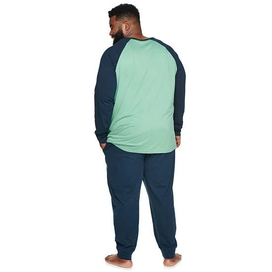 Big & Tall Sonoma Goods For Life® Supersoft Raglan Tee & Jogger Pants Sleep Set River Green 4 Big & Tall Sonoma Goods For Life® Supersoft Raglan Tee & Jogger Pants Sleep Set River Green - Image 2