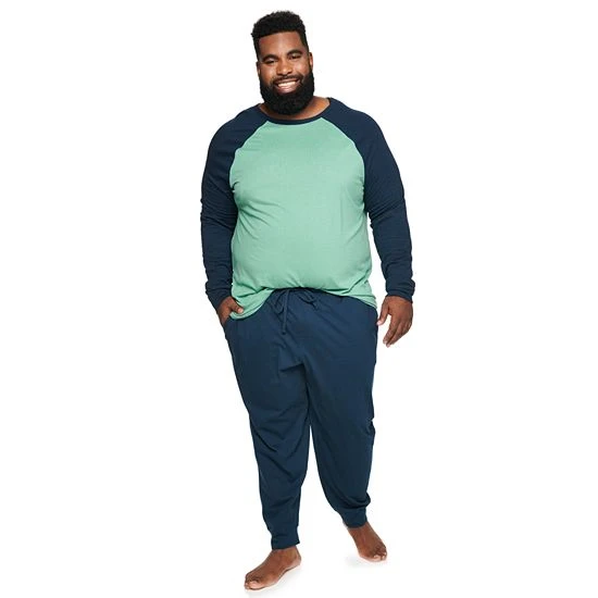 Big & Tall Sonoma Goods For Life® Supersoft Raglan Tee & Jogger Pants Sleep Set River Green 5 Big & Tall Sonoma Goods For Life® Supersoft Raglan Tee & Jogger Pants Sleep Set River Green - Image 3
