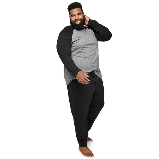 Big & Tall Sonoma Goods For Life® Supersoft Raglan Tee & Jogger Pants Sleep Set River Green 7 Big & Tall Sonoma Goods For Life® Supersoft Raglan Tee & Jogger Pants Sleep Set River Green - Image 5