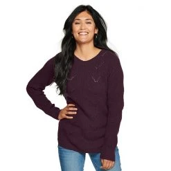 Women's Sonoma Goods For Life® Cozy Wave-Stitch Crewneck Sweater Black -Sonoma Goods For Life Shop unnamed file 14547