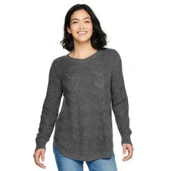 Women's Sonoma Goods For Life® Cozy Wave-Stitch Crewneck Sweater Black -Sonoma Goods For Life Shop unnamed file 14550