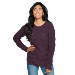 Women's Sonoma Goods For Life® Cozy Wave-Stitch Crewneck Sweater Black -Sonoma Goods For Life Shop unnamed file 14552