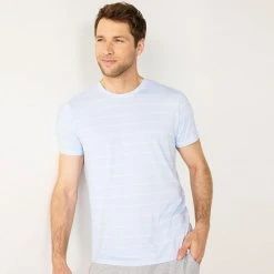 Men's Sonoma Goods For Life® Seriously Soft Crewneck Pajama Tee Charcoal Double Stripe