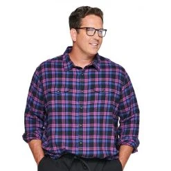 Big & Tall Sonoma Goods For Life® Regular-Fit Flannel Button-Down Shirt Olive Black Buff -Sonoma Goods For Life Shop unnamed file 14690