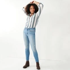 Women's Sonoma Goods For Life® Curvy High-Waisted Skinny Jeans Destructed Blue Wash -Sonoma Goods For Life Shop unnamed file 14711