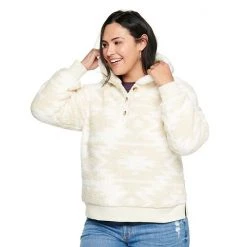 Plus Size Sonoma Goods For Life® Sherpa Hooded Henley Pullover Top Cream Blanket Print -Sonoma Goods For Life Shop unnamed file 14787
