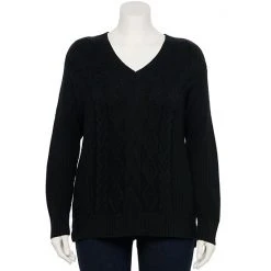 Plus Size Sonoma Goods For Life® Cable Mix Pullover Sweater Warm Ginger -Sonoma Goods For Life Shop unnamed file 14886