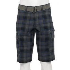 Men's Sonoma Goods For Life® Belted Casual Cargo Shorts White Plaid -Sonoma Goods For Life Shop unnamed file 14954