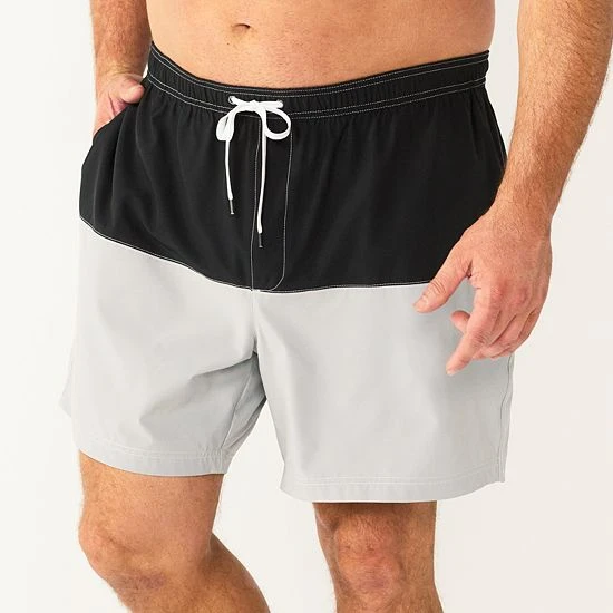 Men's Big & Tall Sonoma Goods For Life® Colorblock Swim Trunks Purple Aqua Block 3 Men's Big & Tall Sonoma Goods For Life® Colorblock Swim Trunks Purple Aqua Block