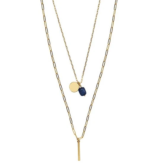 Sonoma Goods For Life® Gold Tone 2 Row Blue Semi And Metal Pendants Long Necklace 3 Sonoma Goods For Life® Gold Tone 2 Row Blue Semi And Metal Pendants Long Necklace