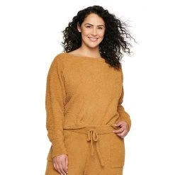 Plus Size Sonoma Goods For Life® X Denise Bidot Off Shoulder Teddy Top Brown -Sonoma Goods For Life Shop unnamed file 15059