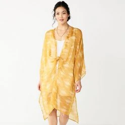 Women's Sonoma Goods For Life® Diamond Tie Front Duster Kimono Purple