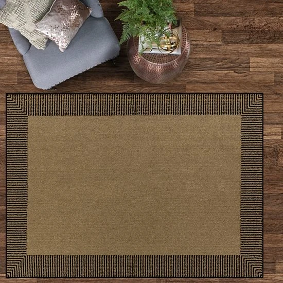 Sonoma Goods For Life® Encore Striped Border Washable Rug Brown Khaki 6 Sonoma Goods For Life® Encore Striped Border Washable Rug Brown Khaki - Image 4