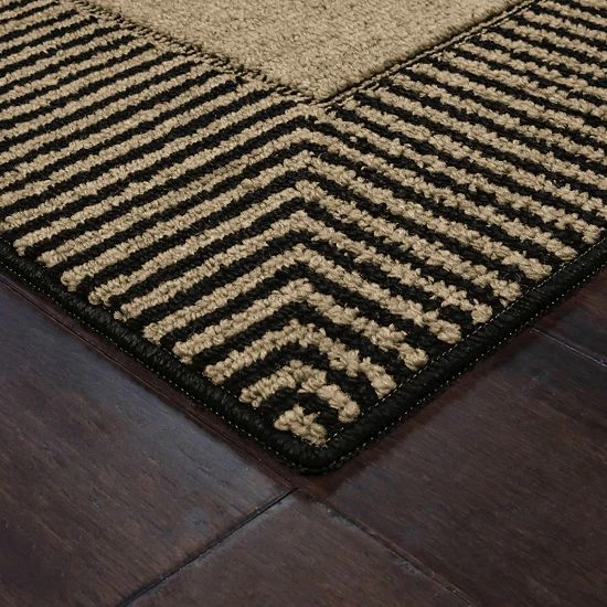 Sonoma Goods For Life® Encore Striped Border Washable Rug Brown Khaki 8 Sonoma Goods For Life® Encore Striped Border Washable Rug Brown Khaki - Image 6