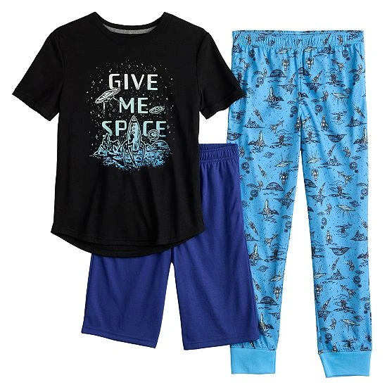 Boys 5-20 Sonoma Goods For Life® Top, Shorts & Pants Pajama Set Stay Wild 5 Boys 5-20 Sonoma Goods For Life® Top, Shorts & Pants Pajama Set Stay Wild - Image 3