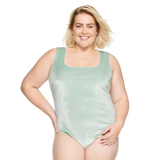 Plus Size Sonoma Goods For Life® X Denise Bidot Velvet Sleeveless Bodysuit Brown 4 Plus Size Sonoma Goods For Life® X Denise Bidot Velvet Sleeveless Bodysuit Brown - Image 2