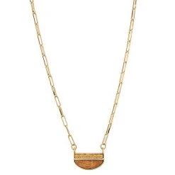 Sonoma Goods For Life® Gold Tone Paperclip With Wood Pendant Necklace