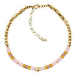 Sonoma Goods For Life® Worn Gold Tone Pastel Beaded Anklet