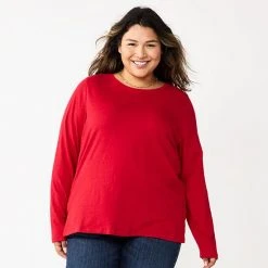 Plus Size Sonoma Goods For Life® Everyday Crewneck Long Sleeve Top Berry -Sonoma Goods For Life Shop unnamed file 1540