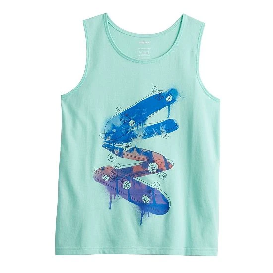 Boys 8-20 Sonoma Goods For Life® Sensory Adaptive Supersoft Graphic Tank Top Skate Palm Tree Teal 5 Boys 8-20 Sonoma Goods For Life® Sensory Adaptive Supersoft Graphic Tank Top Skate Palm Tree Teal - Image 3