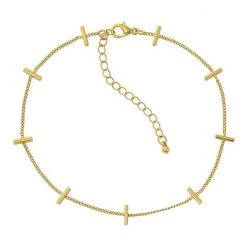 Sonoma Goods For Life® Worn Gold Tone Bar Station Anklet