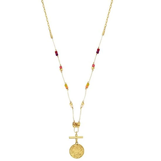 Sonoma Goods For Life® Gold Tone Multi Beaded Thread With Coin Pendant Necklace 3 Sonoma Goods For Life® Gold Tone Multi Beaded Thread With Coin Pendant Necklace