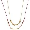 Sonoma Goods For Life® Gold Tone 2 Row Multi Beads, Threads And Chain Adjustable Necklace