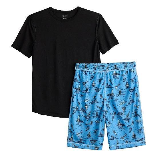 Boys 5-20 Sonoma Goods For Life® Top & Shorts Adaptive Pajama Set Blue Black 5 Boys 5-20 Sonoma Goods For Life® Top & Shorts Adaptive Pajama Set Blue Black - Image 3