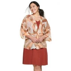 Women's Sonoma Goods For Life® Tie-Dye Tie Front Kimono