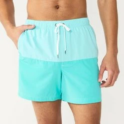 Men's Sonoma Goods For Life® 5-Inch Colorblock Full Elastic-Waistband Swim Trunks Purple Aqua Block -Sonoma Goods For Life Shop unnamed file 15534