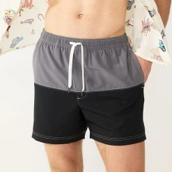 Men's Sonoma Goods For Life® 5-Inch Colorblock Full Elastic-Waistband Swim Trunks Purple Aqua Block -Sonoma Goods For Life Shop unnamed file 15536